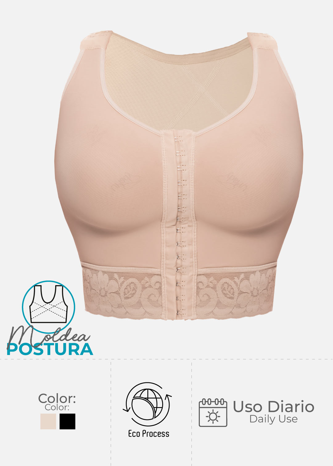 Brasier de realce medio con material de tecnología 3D 7581