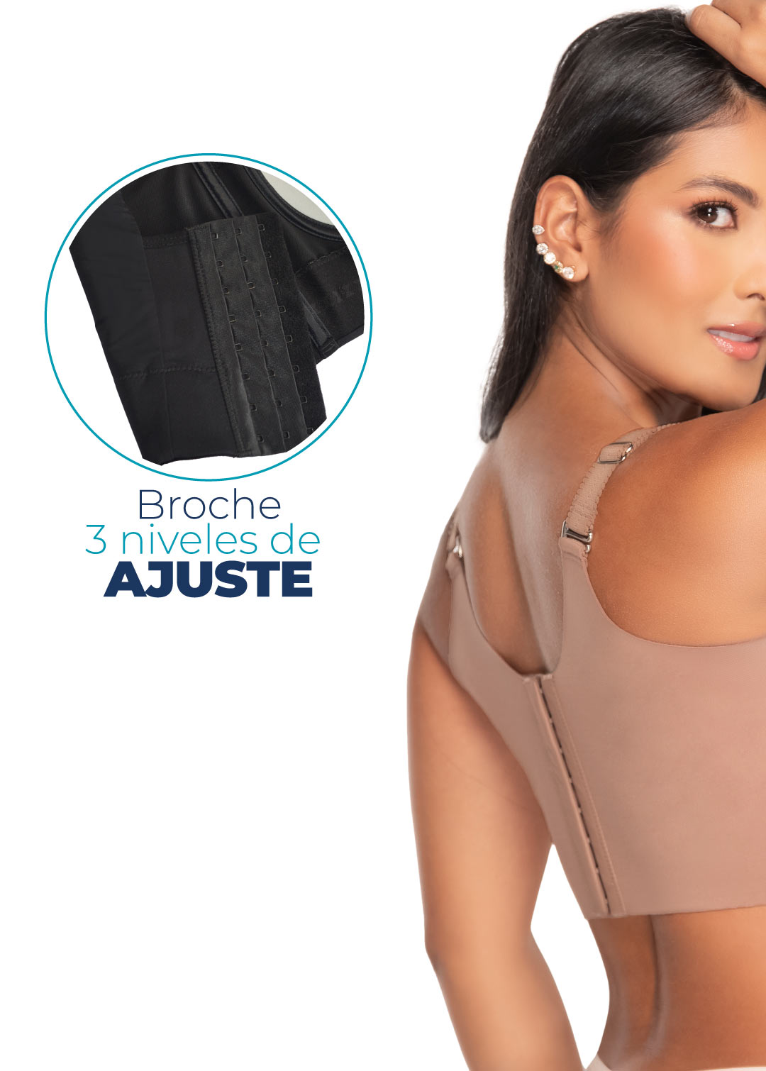 Brasier de realce alto con excelente cubrimiento en espalda y sisa 8545