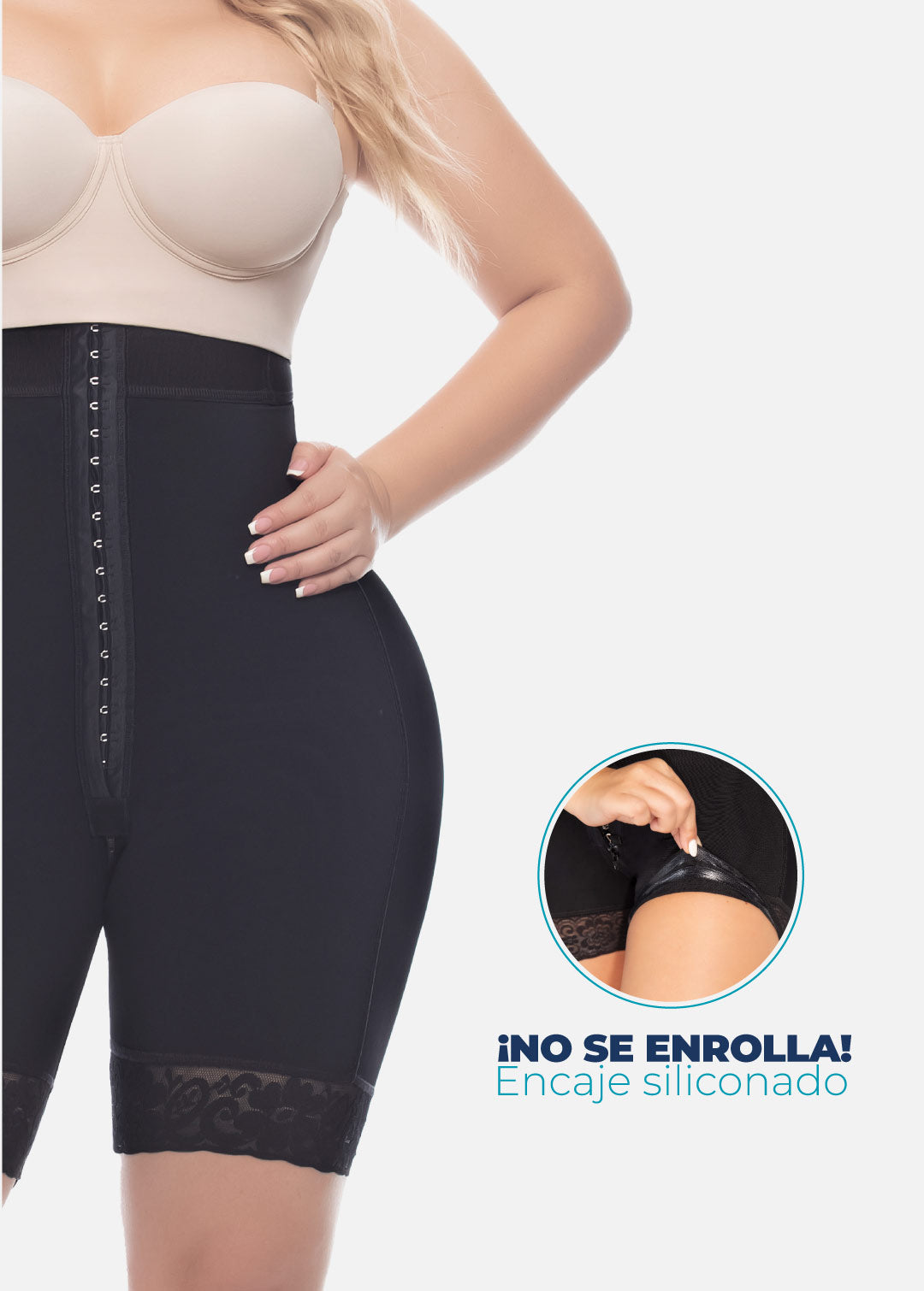 Faja cuerpo de guitarra strapless media pierna 6199