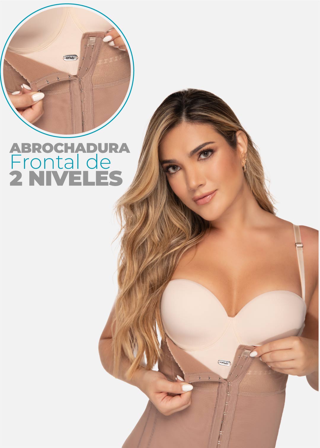 Faja cuerpo de guitarra strapless media pierna 6199