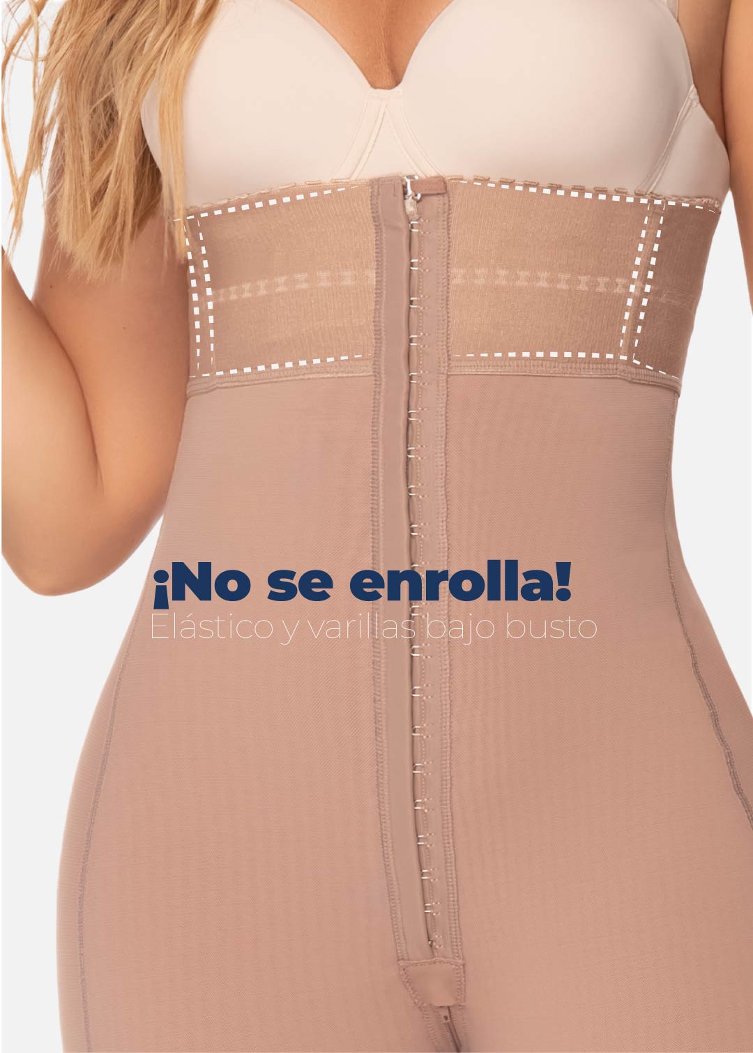 Faja cuerpo de guitarra strapless media pierna 6199