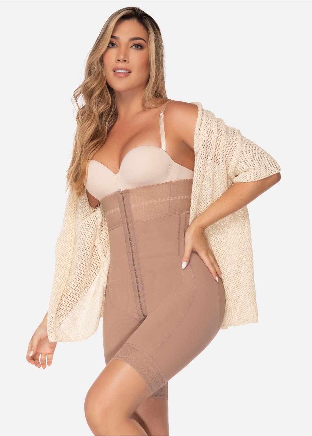 Faja strapless media pierna 6217
