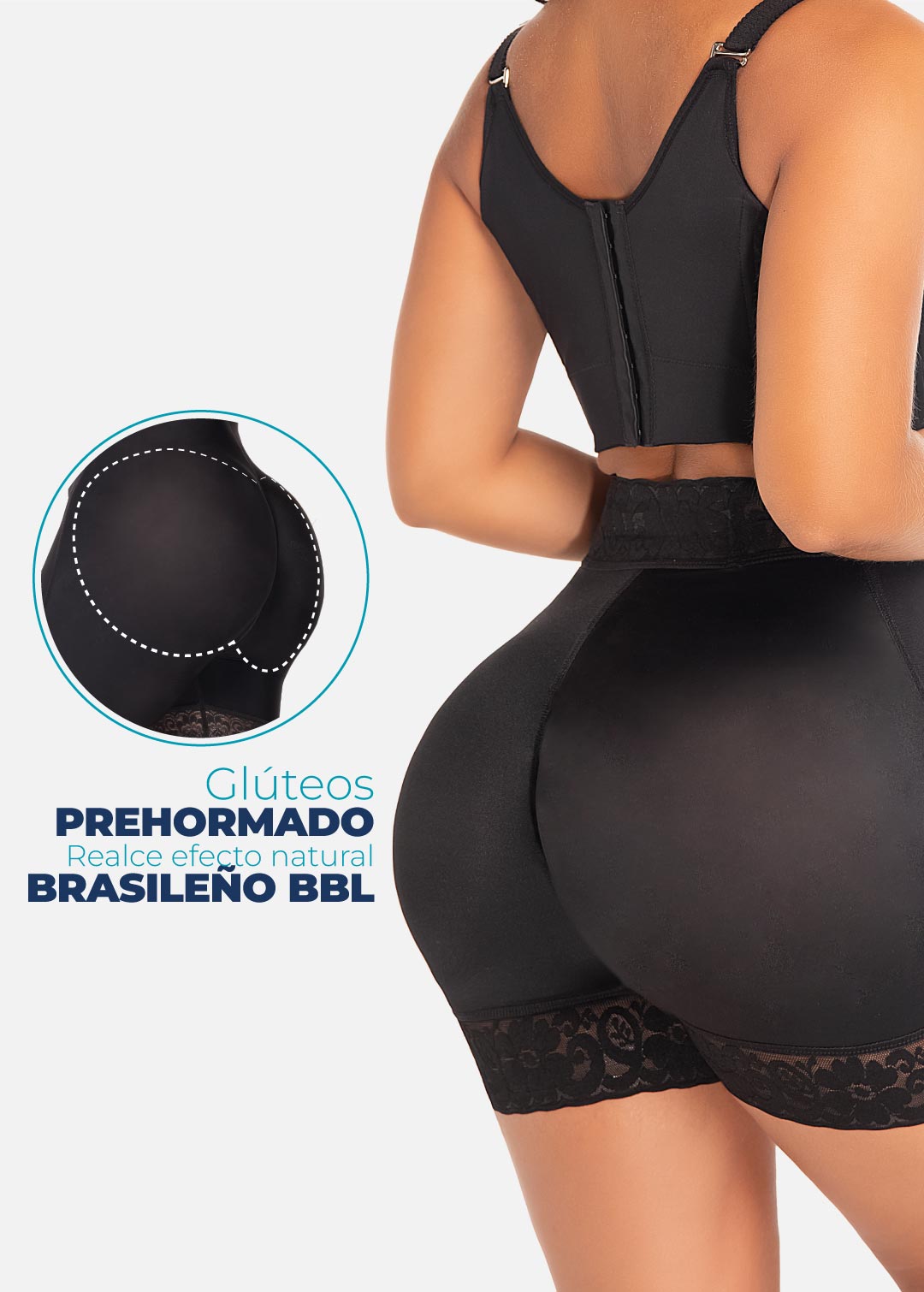 Panty de control alto con efecto levantamiento de glúteos estilo brasileño 6265