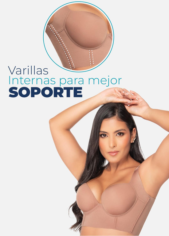 Brasier de realce alto con excelente cubrimiento en espalda y sisa 8545