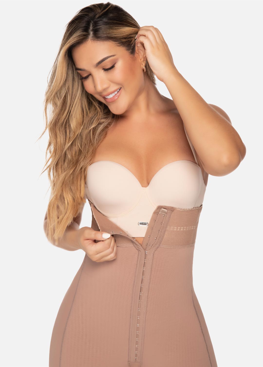 Faja cuerpo de guitarra strapless media pierna 6199